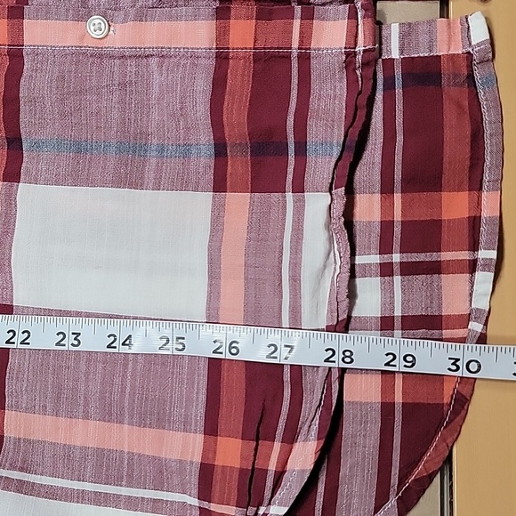 Old Navy Size XL Maroon Plaid Boyfriend Slit Back Shirt, Exc. Used Condition - Picture 11 of 14